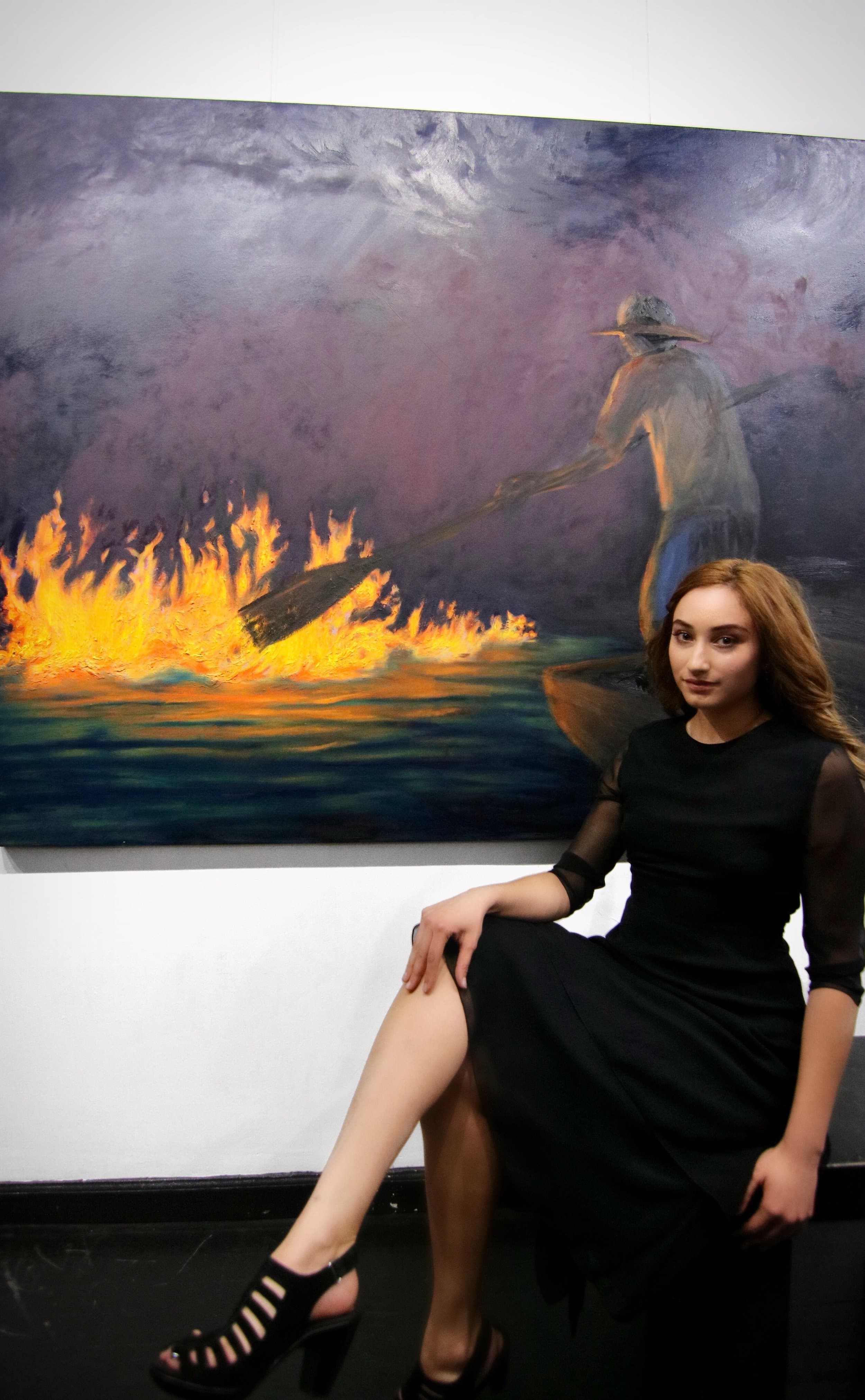 Portrait of artist Briana Navarro, the 2017 Ozymandias Wines featured artist