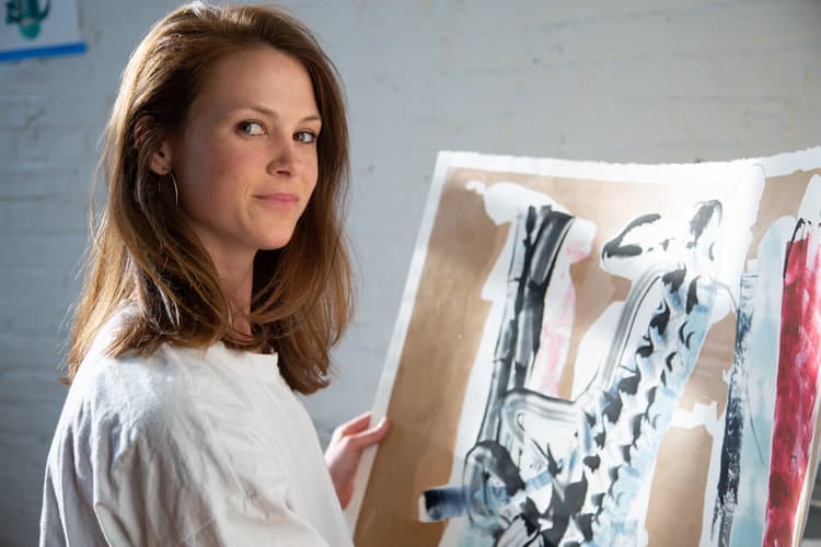Portrait of artist Mary Ball, the first recipient of the Ozymandias Wines Scholarship at the New York Academy of Art