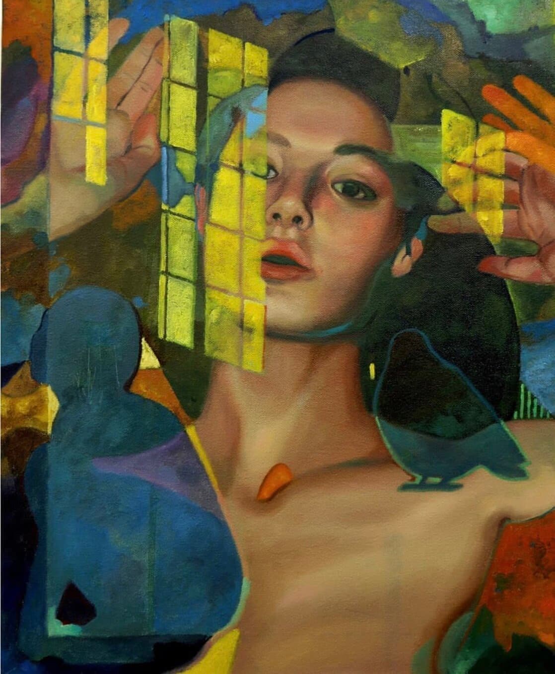 Pigeon, the painting by Young Lim Lee featured on the 2019 Ozymandias Wines label